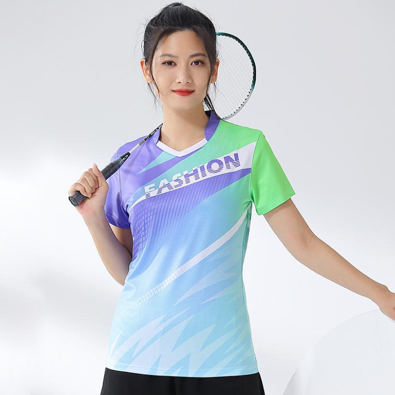 Badminton Jersey - قميص نسائي مطبوع تنس الريشة ،